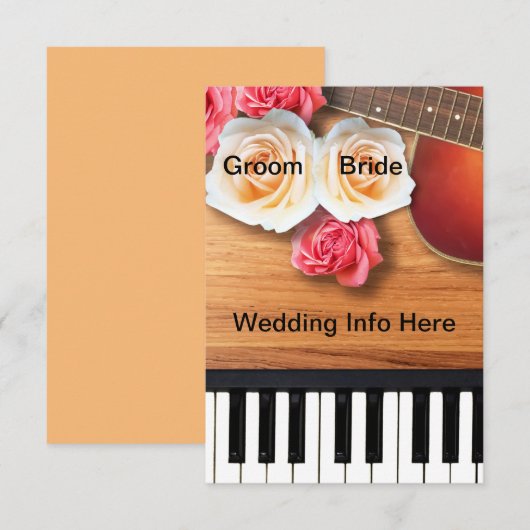 Muzikale bruiloft uitnodiging (Voorkant / Achterkant)
