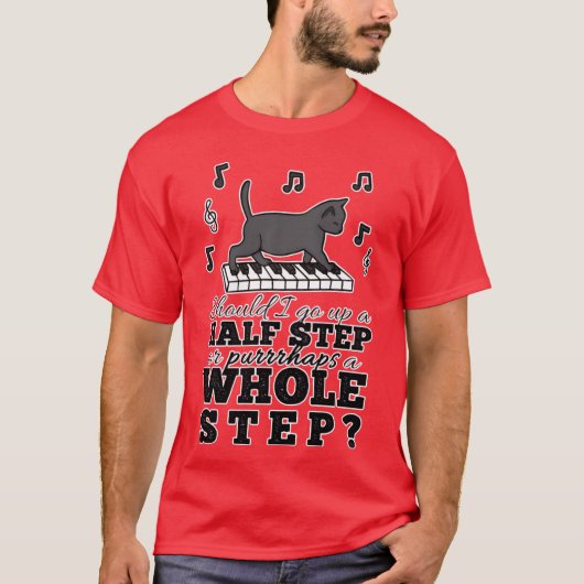 Muzikale Cat Pun retro T-shirt (Voorkant)