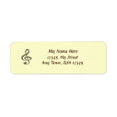 Muzikale Clef retour adreslabels Etiket (Voorkant)