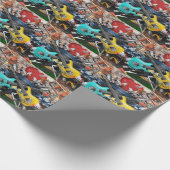 Muzikale collage: kleurrijke ritmische achtergrond cadeaupapier (Hoek)