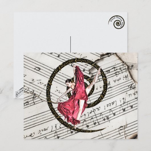 Muzikale danser Briefkaart (Voorkant / Achterkant)