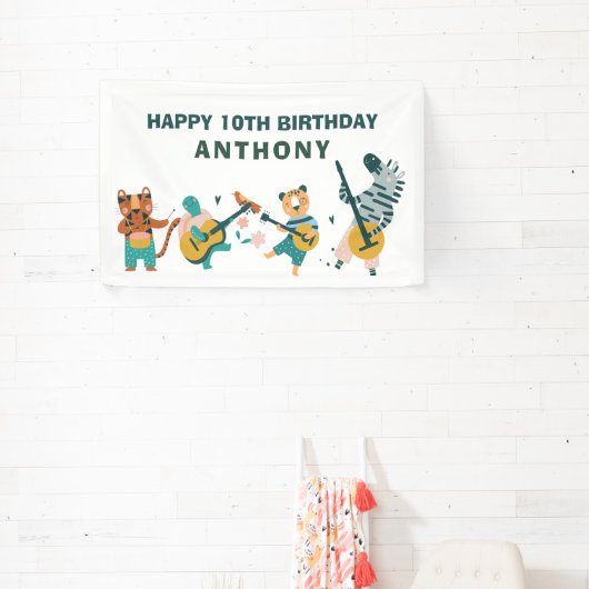 Muzikale Dieren Verjaardag Spandoek (Insitu)
