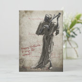 Muzikale dood Halloween Feestdagenkaart (Staand voorkant)