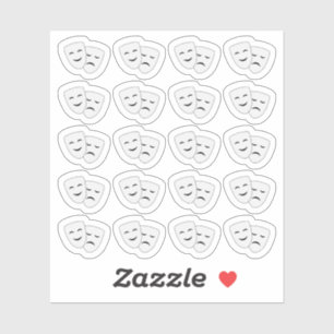Muzikale Drama Komedie Tragedie Maskers Theater Pl Sticker