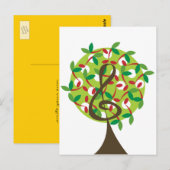 Muzikale Drieklank Kersen Noten Boom Fantasievolle Briefkaart (Voorkant / Achterkant)