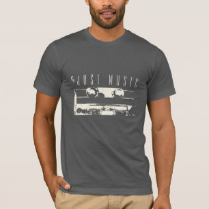 Muzikale druk van de muziek enkel retro stijl t-shirt