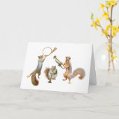 Muzikale Eekhoorns Kaart (Gele Bloem)