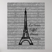  muzikale Eiffeltoren Parijs Poster (Voorkant)