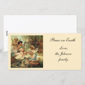 Muzikale engelen door Hans Zatzka, Victorian Fine  Feestdagenkaart (Voorkant / Achterkant)