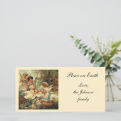 Muzikale engelen door Hans Zatzka, Victorian Fine  Feestdagenkaart (Staand voorkant)