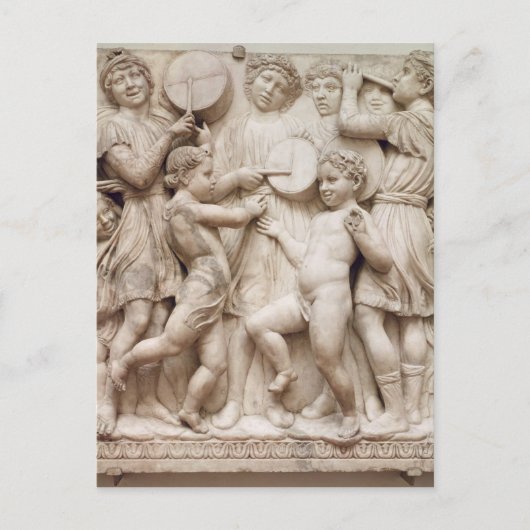 Muzikale engelen, reliëf uit de Cantoria Briefkaart (Voorkant)