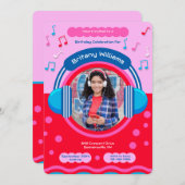 Muzikale Foto Uitnodiging (Voorkant / Achterkant)