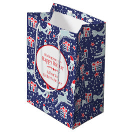 Muzikale gepersonaliseerde kerstcadeauzakken medium cadeauzakje