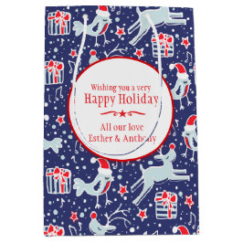 Muzikale gepersonaliseerde kerstcadeauzakken medium cadeauzakje