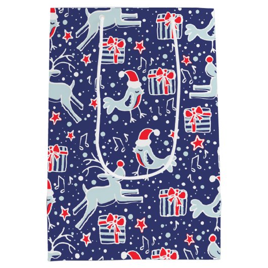 Muzikale gepersonaliseerde kerstcadeauzakken medium cadeauzakje (Achterkant)