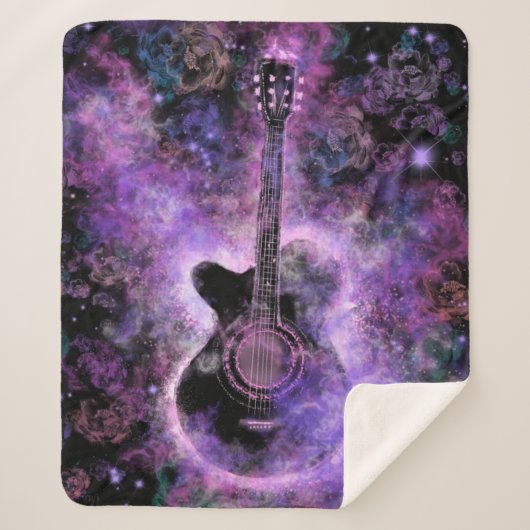 Muzikale gitaar Sherpa Blanket Deken (Voorkant)