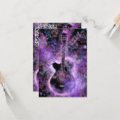 Muzikale gitaar Verjaardag Kaart Uw QR-code Wensen (Voorkant / Achterkant in situ)