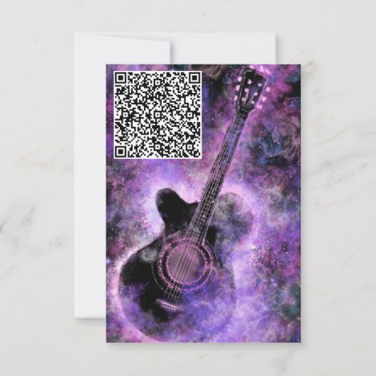Muzikale gitaar Verjaardag Kaart Uw QR-code Wensen (Achterkant)