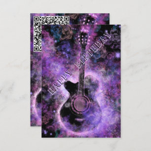 Muzikale gitaar Verjaardag Kaart Uw QR-code Wensen