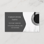 Muzikale gitaarlessen QR Code Modern Grey Visitekaartje (Voorkant)