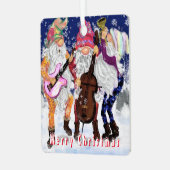 Muzikale Gnomes Kerstversiering Metalen Ornament (Voorkant links)