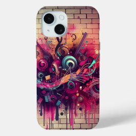Muzikale graffiti iPhone 15 case