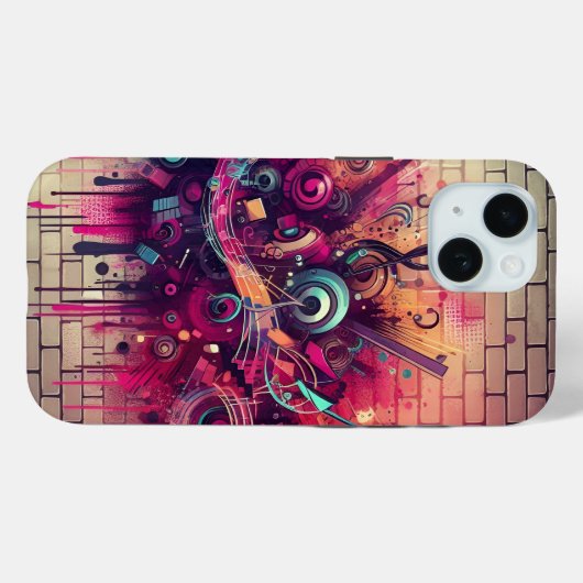 Muzikale graffiti Case-Mate iPhone case (Achterkant (horizontaal))