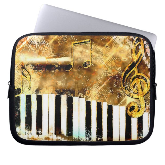 Muzikale Grunge Laptoptas Laptop Sleeve (Voorkant)
