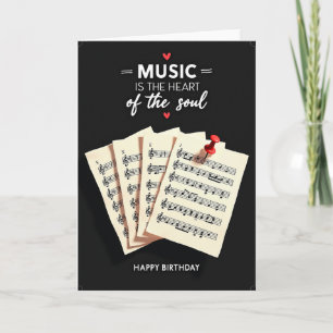 Muzikale Hart Verjaardagskaart Kaart