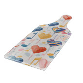 Muzikale harten gebottelde vormige snijplank (Hoek)