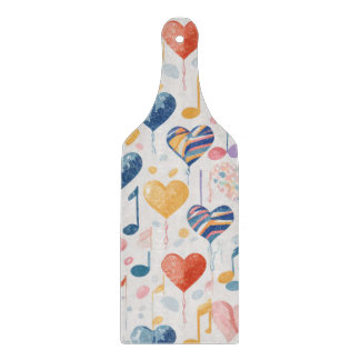 Muzikale harten gebottelde vormige snijplank
