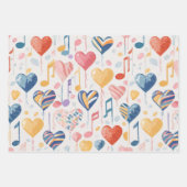 Muzikale harten inpakpapier (Voorkant)