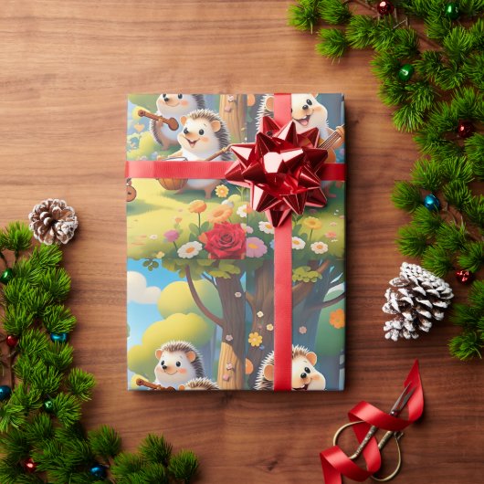 Muzikale Hedgehog Vibes Cadeaupapier (Feestdagen Geschenken)