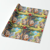 Muzikale Hedgehog Vibes Cadeaupapier (Uitgerold)