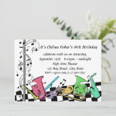 Muzikale Hip Hop Uitnodigen Kaart (Staand voorkant)