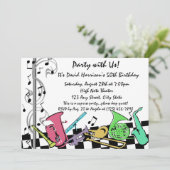 Muzikale Hip Hop Uitnodigen Kaart (Staand voorkant)