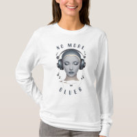 Muzikale Hoofdtelefoon Blues T-shirt