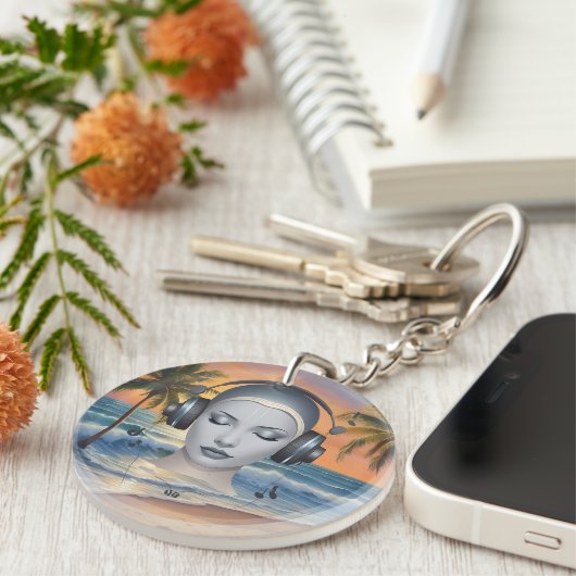 Muzikale hoofdtelefoon sleutelhanger (Voorkant Rechts)