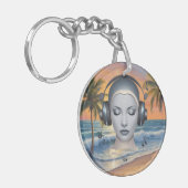 Muzikale hoofdtelefoon sleutelhanger (Voorkant Links)