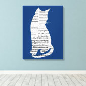 Muzikale Kat Canvas Afdruk (Insitu (Houten vloer))