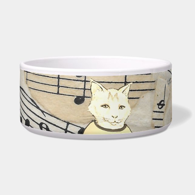 Muzikale Kat Keramische Dieren Kom (Voorkant)