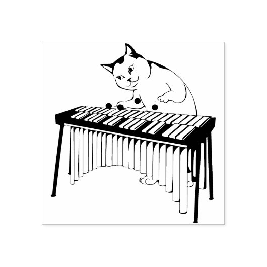 Muzikale kat kunst stempel (Afrduk)