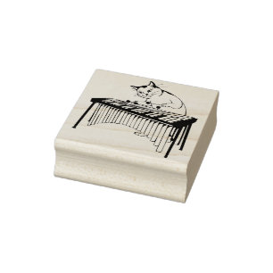 Muzikale kat kunst stempel