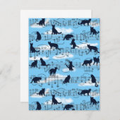 muzikale katjes notitiekaartje (Voorkant / Achterkant)