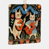 Muzikale Katten Folk Art Keramisch Ornament (Rechts)