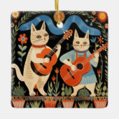 Muzikale Katten Folk Art Keramisch Ornament (Voorkant)