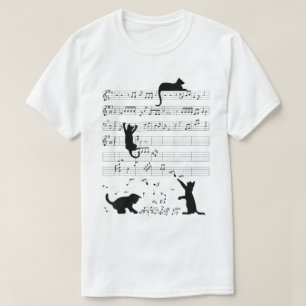 Muzikale Katten Grappige Muzieknoten Huisdierliefh T-shirt