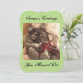 Muzikale katten kerstkaart van RoseWrites (Staand voorkant)