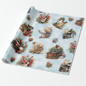  muzikale kerst cadeaupapier (Uitgerold)