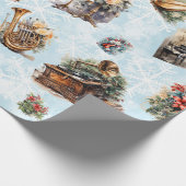 muzikale kerst cadeaupapier (Hoek)